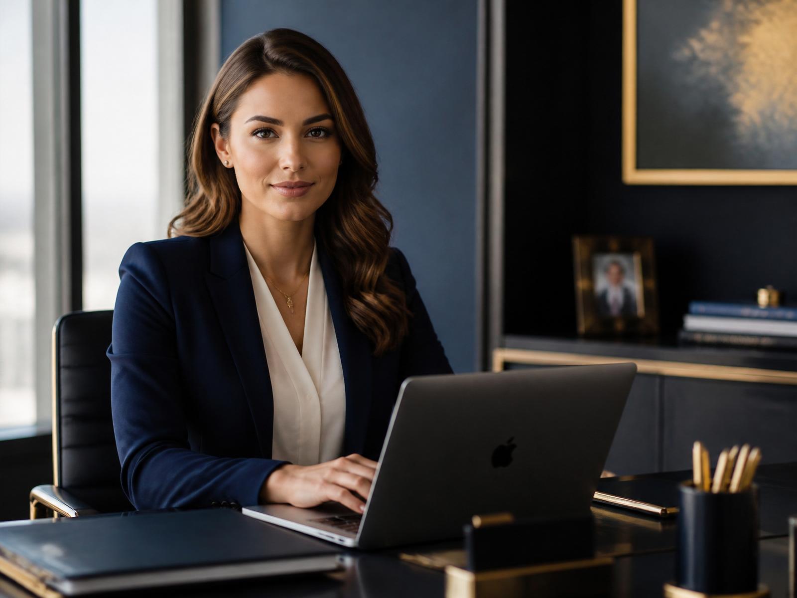 Executive at work with premium assistant
